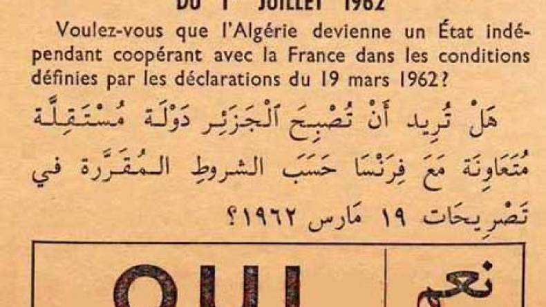 الجزائريون صوتوا على استقلال مشروط في جويلية 62