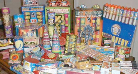 Des pétards fabriqués avec des produits chimiques