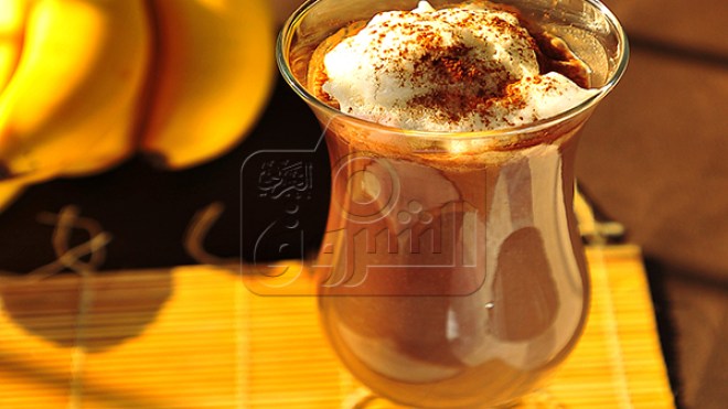 ميلك شيك الشكولاطة والموز