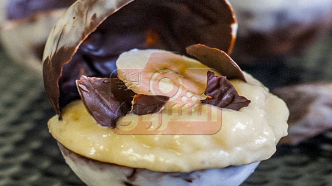 كريات الشكولاطة بكريمة الموز