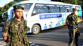 ‮”‬الخضر‮” ‬يصلون إلى البرازيل في‮ ‬موكب عسكري