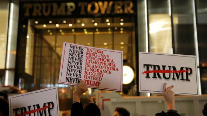 آلاف المتظاهرين ضد ترامب في نيويورك