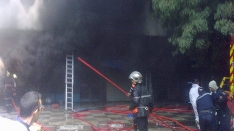 حريق مهول بالمنطقة الصناعية بابا حسن بالعاصمة