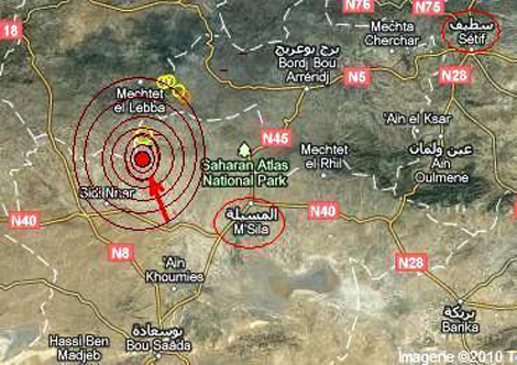 Un séisme de magnitude 3,8 dans la wilaya de M’sila