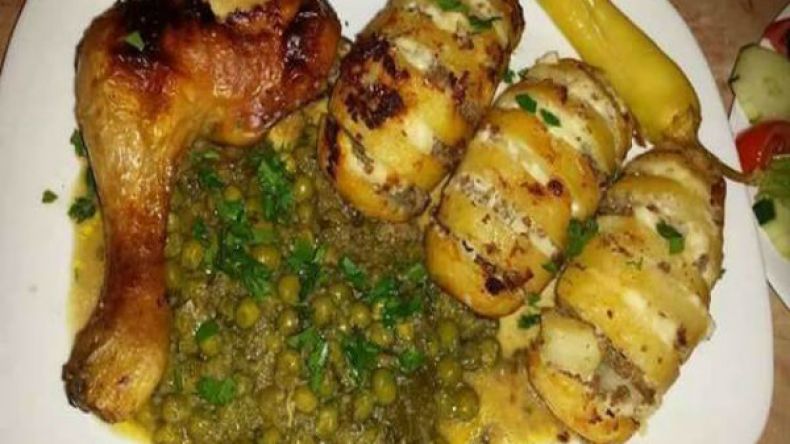 طاجين الجلبانة بالدجاج