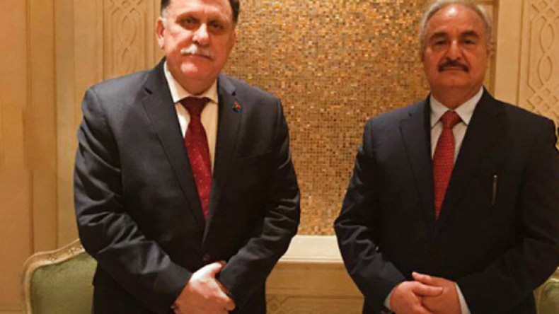 لقاء بين السراج وحفتر في الإمارات