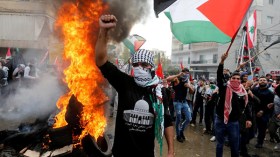 مواجهات خلال تظاهرة قرب السفارة الأمريكية في لبنان