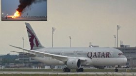 طائرة قطرية تهبط إضطراريا في سريلانكا بسبب حريق على متنها