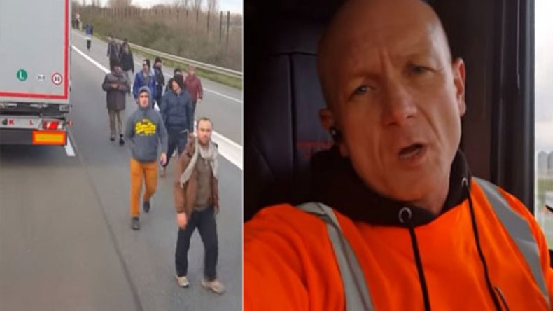 سائق مجري يحاول دهس لاجئين بشاحنته