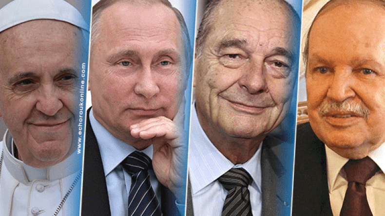 بوتفليقة يُنافس بوتين وشيراك والبابا على جائزة نوبل للسلام