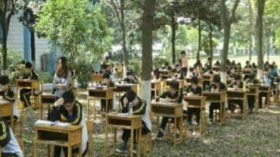 مدرسة صينية تجري امتحاناتها في غابة لمنع الطلاب من الغش