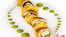 دجاج محشي بالسبانخ