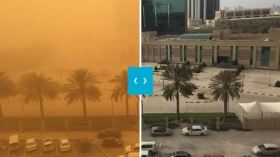 عاصفة رملية تعطل حركة النقل الجوي في الإمارات