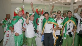 Algerian expatriate fans make fiesta in Johannesburg streets upon Greens' arrival in South Africa