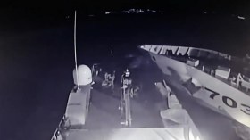 فيديو يظهر اصطدام سفينة حربية تركية بأخرى يونانية