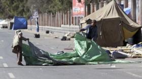 الحوثيون يزيلون مخيم اعتصام طريق المطار والمسلحون يحتلون الشوارع