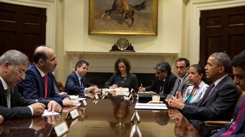 أوباما يلتقي الجربا ويشيد بالائتلاف السوري المعارض