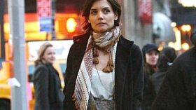 Katie Holmes braves the chill as she starts filming new movie after no-show at Oscars