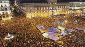 احتجاجات  ضد البطالة في مدريد على طريقة الثورة المصرية