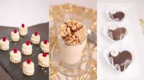 مشروب السحلب – بتي فور بطلاء الشكولاطة – مملحات بكريمة التونة