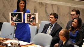 المندوبة الأمريكية تعرض صوراً لضحايا خان شيخون