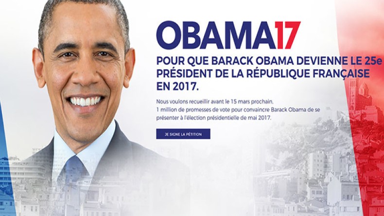 حملة فرنسية لانتخاب أوباما رئيساً للبلاد!