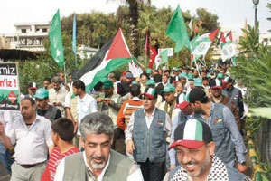 Palestinian leader Khaled Machaal call on the Arab and Islamic leaders to support the Palestinian cause