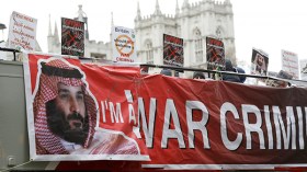 الاحتجاجات تستقبل بن سلمان في أول زيارة له إلى بريطانيا