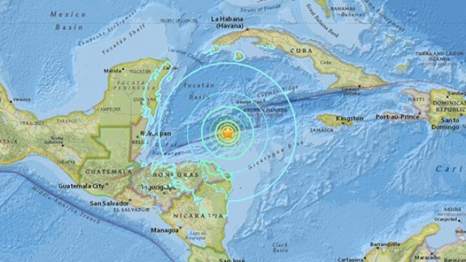 زلزال بقوة 7.6 درجات قبالة أمريكا الوسطى