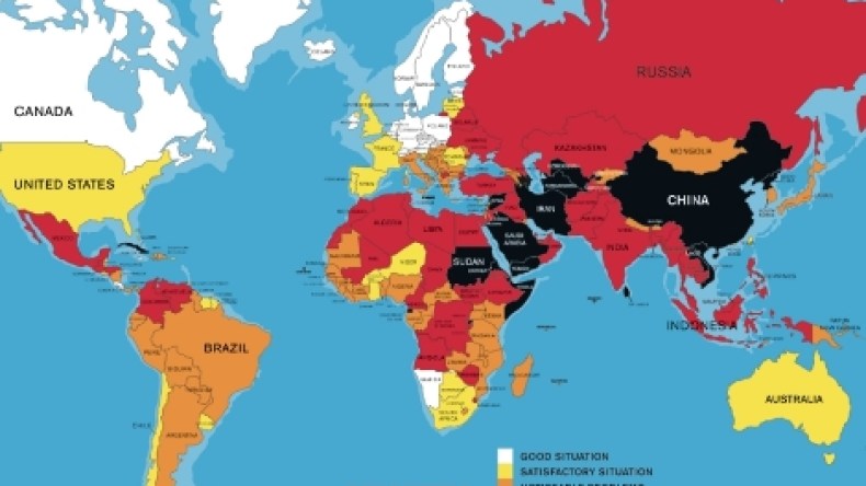 تراجع حاد لحرية الصحافة عام 2014 في العالم