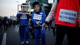 تجمع حاشد للمطالبة باستقالة رئيسة كوريا الجنوبية