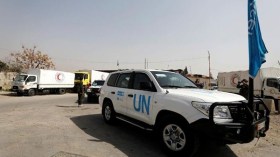 شاحنات إغاثة تدخل الغوطة دون إمدادات طبية