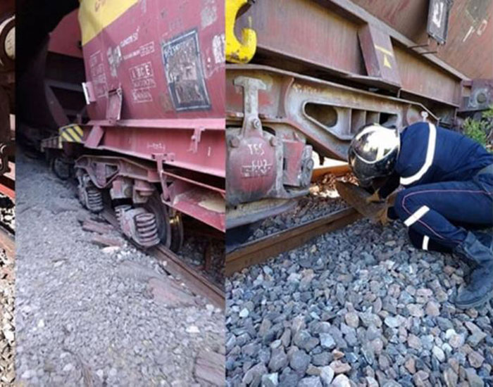 Le wagon d’un train chargé de phosphate déraille à Skikda