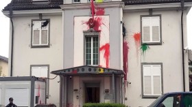 ملثمون يعتدون على القنصلية التركية في سويسرا