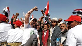 الحوثيون يحتفلون بمرور ثلاث سنوات على اجتياحهم لصنعاء