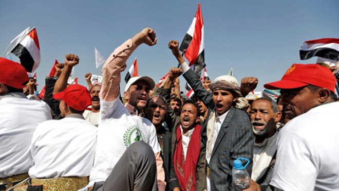 الحوثيون يحتفلون بمرور ثلاث سنوات على اجتياحهم لصنعاء