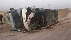 32 جريحا إثر انقلاب حافلة على الطريق السيار في ميلة
