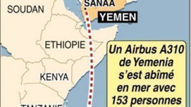 Crash Yemenia: une zone peut-être localisée au large des Comores