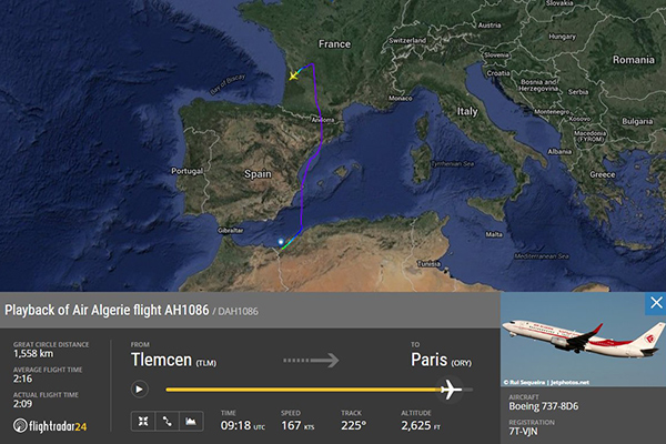 Un avion d'Air Algérie se pose d'urgence à Bordeaux