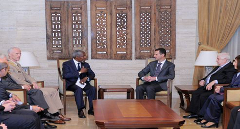 Crise syrienne : Kofi Annan appelle al-Assad à des “mesures courageuses”
