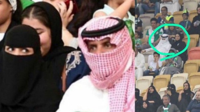 سعوديون يسخرون: حضرت المرأة إلى الملعب فتنقّب الرجل!