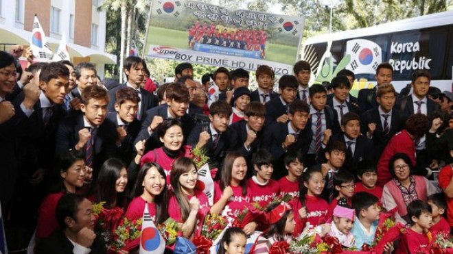 منتخب كوريا الجنوبية يصل إلى البرازيل