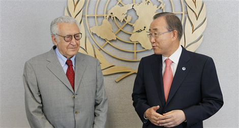 Syrie : Ban Ki-moon et Brahimi réitèrent leurs appels  pour résoudre la crise