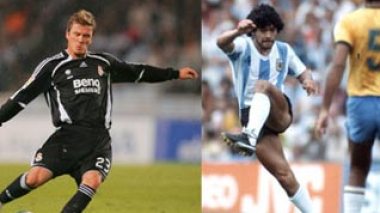 Beckham set to equal record, Maradona faces test