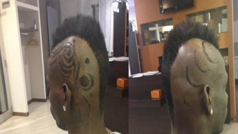 بالوتيلي يواصل خرجاته الغريبة..ويرسم تنينا على رأسه.. !