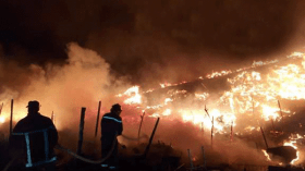 حريق مهول يتلف قرية النازحين الأفارقة إتلافا كاملا بباتنة