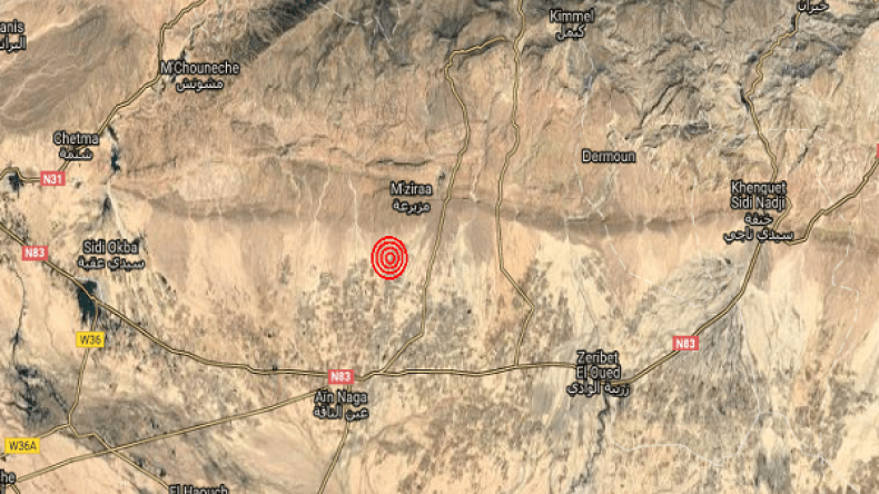 هزة أرضية بقوة 3.1 درجات بسكرة