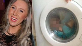 أم تنشر صورة صادمة لطفلها الصغير داخل غسالة الملابس