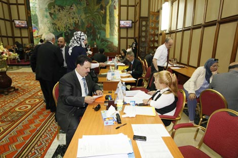 Crowds of Deputies in Parliament to Register their Names in the List of Privileges