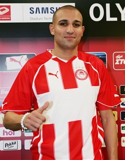 Djebbour celebrates his first trophy with Olympiakos